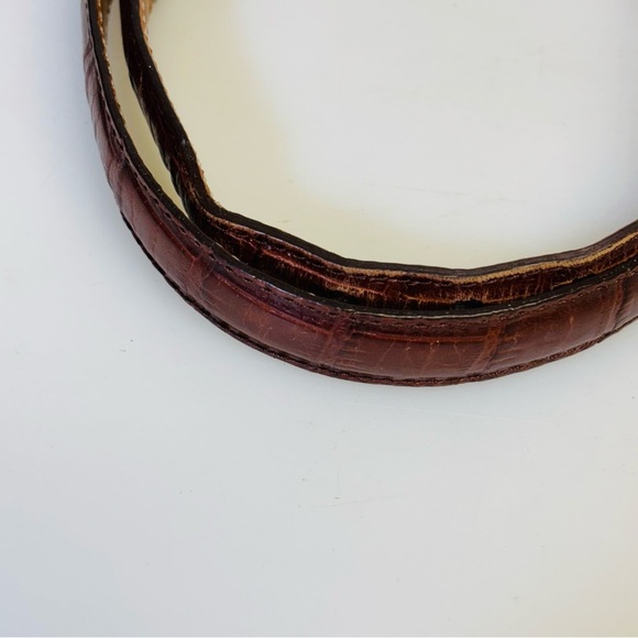 Brighton’s Women’s 90307 Silver Leather Croc Embossed Silver accent Belt medium - Picture 9 of 12